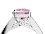 White gold Fancy Pink Princess Cut Cut Channel Set Solitaire Ring with Four-Prong Setting_16
