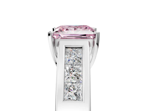 White gold Fancy Pink Princess Cut Cut Channel Set Solitaire Ring with Four-Prong Setting_17