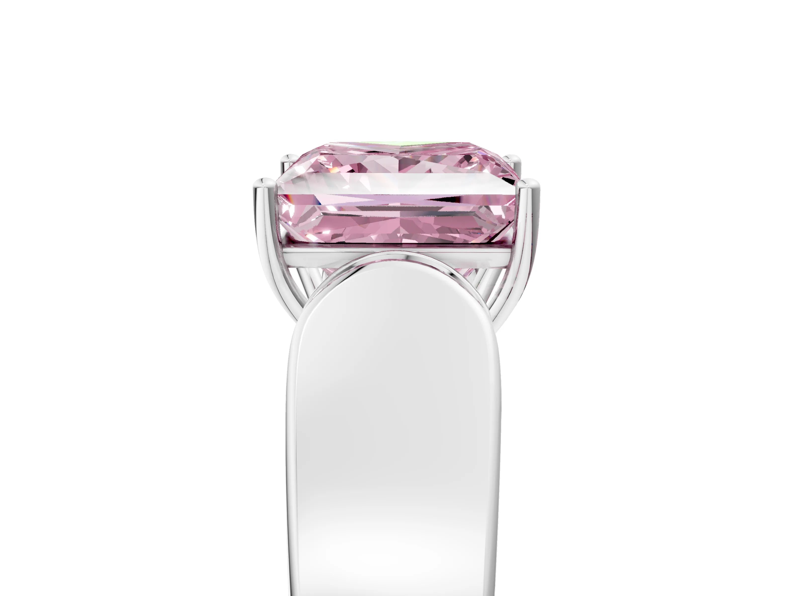 White gold Fancy Pink Princess Cut Cut Diamond Channel Set Solitaire Ring with Four-Prong Setting_12