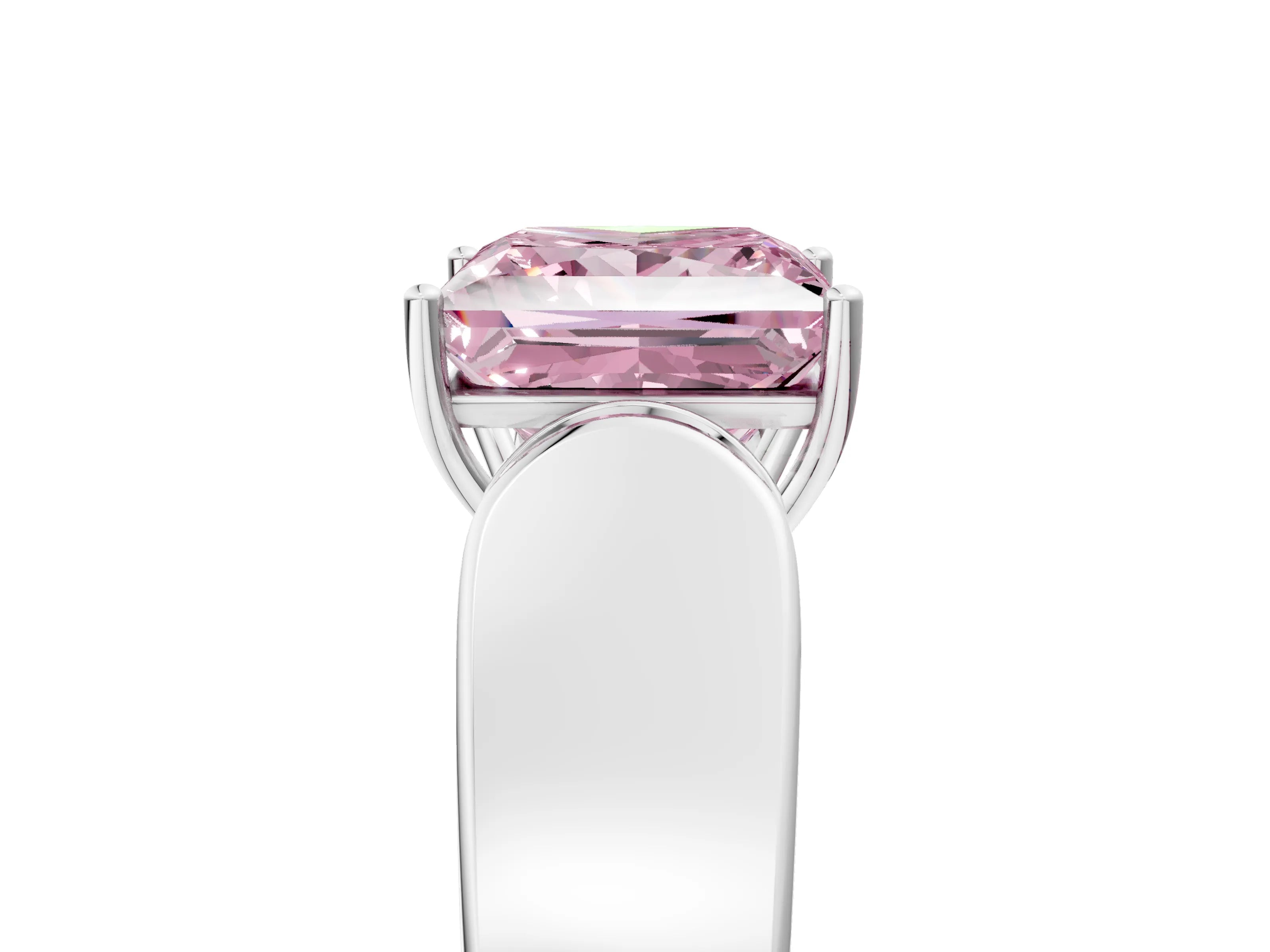 White gold Fancy Pink Princess Cut Cut Diamond Channel Set Solitaire Ring with Four-Prong Setting_131