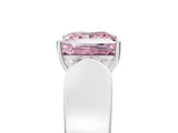 White gold Fancy Pink Princess Cut Cut Diamond Channel Set Solitaire Ring with Four-Prong Setting_132