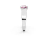 White gold Fancy Pink Princess Cut Cut Diamond Channel Set Solitaire Ring with Four-Prong Setting_134