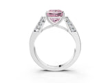 White gold Fancy Pink Princess Cut Cut Diamond Channel Set Solitaire Ring with Four-Prong Setting_135