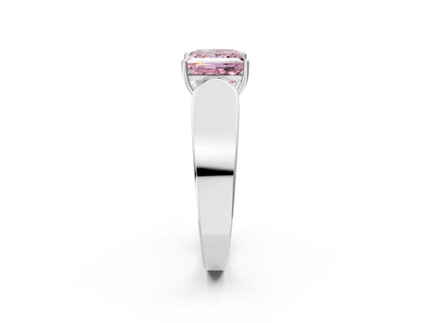 White gold Fancy Pink Princess Cut Cut Diamond Channel Set Solitaire Ring with Four-Prong Setting_14