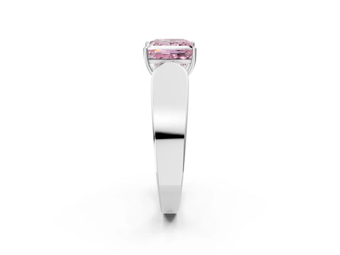 White gold Fancy Pink Princess Cut Cut Diamond Channel Set Solitaire Ring with Four-Prong Setting_26