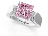 White gold Fancy Pink Princess Cut Cut Diamond Channel Set Solitaire Ring with Four-Prong Setting_73