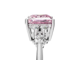 White gold Fancy Pink Princess Cut Cut Diamond Cluster Ring with Solitaire Band and Four-Prong Setting_29