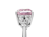 White gold Fancy Pink Princess Cut Cut Diamond Cluster Ring with Solitaire Band and Four-Prong Setting_41