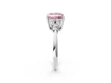 White gold Fancy Pink Princess Cut Cut Diamond Cluster Ring with Solitaire Band and Four-Prong Setting_44