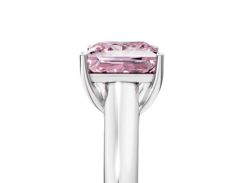 White gold Fancy Pink Princess Cut Cut Diamond Solitaire Engagement Ring with Tapered Plain Band and Four-Prong Setting_17
