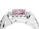 White gold Fancy Pink Princess Cut Cut Halo Split Shank Prong Set Ring_4