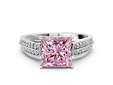 White gold Fancy Pink Princess Cut Cut Pave Split Shank Engagement Ring with Four-Prong Setting_22