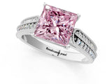 White gold Fancy Pink Princess Cut Cut Pave Split Shank Engagement Ring with Four-Prong Setting_25