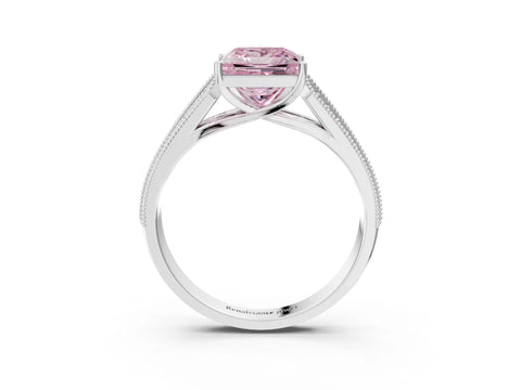 White gold Fancy Pink Princess Cut Cut Pave Split Shank Engagement Ring with Four-Prong Setting_27
