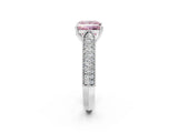 White gold Fancy Pink Princess Cut Cut Pave Split Shank Engagement Ring with Four-Prong Setting_2