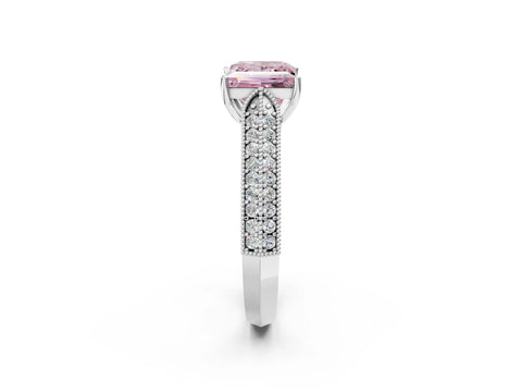 White gold Fancy Pink Princess Cut Cut Pave Split Shank Engagement Ring with Four-Prong Setting_38