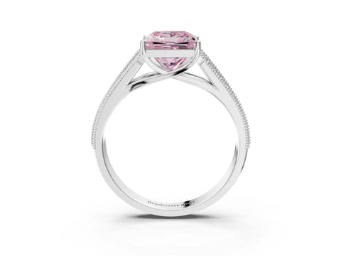 White gold Fancy Pink Princess Cut Cut Pave Split Shank Engagement Ring with Four-Prong Setting_39