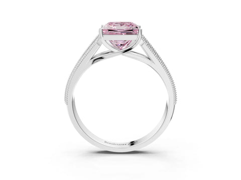 White gold Fancy Pink Princess Cut Cut Pave Split Shank Engagement Ring with Four-Prong Setting_45