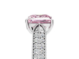 White gold Fancy Pink Princess Cut Cut Pave Split Shank Engagement Ring with Four-Prong Setting_47
