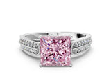 White gold Fancy Pink Princess Cut Cut Pave Split Shank Engagement Ring with Four-Prong Setting_48