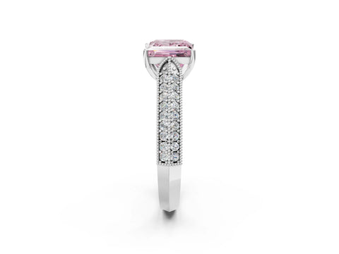 White gold Fancy Pink Princess Cut Cut Pave Split Shank Engagement Ring with Four-Prong Setting_50