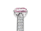 White gold Fancy Pink Princess Cut Cut Pave Split Shank Engagement Ring with Four-Prong Setting_5