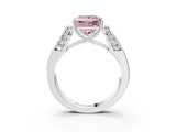 White gold Fancy Pink Princess Cut Diamond Channel Set Solitaire Ring with Four-Prong Setting_33