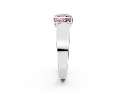 White gold Fancy Pink Princess Cut Diamond Channel Set Solitaire Ring with Four-Prong Setting_44