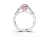 White gold Fancy Pink Princess Cut Diamond Channel Set Solitaire Ring with Four-Prong Setting_45