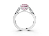 White gold Fancy Pink Princess Cut Diamond Channel Set Solitaire Ring with Four-Prong Setting_51