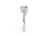White gold Fancy Pink Princess Cut Diamond Cluster Pavé Band with Four-Prong Setting_14