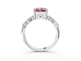 White gold Fancy Pink Princess Cut Diamond Cluster Pavé Band with Four-Prong Setting_15