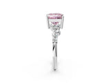White gold Fancy Pink Princess Cut Diamond Cluster Pavé Band with Four-Prong Setting_29