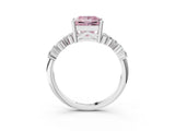 White gold Fancy Pink Princess Cut Diamond Cluster Pavé Band with Four-Prong Setting_30