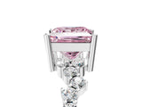 White gold Fancy Pink Princess Cut Diamond Cluster Pavé Band with Four-Prong Setting_32