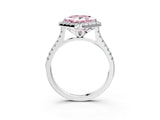 White gold Fancy Pink Princess Cut Diamond Cushion Halo Ring with Pavé Band_27