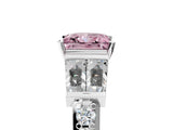 White gold Fancy Pink Princess Cut Diamond Engagement Ring with Baguette Side Stones and Channel Set Band_34