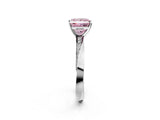 White gold Fancy Pink Princess Cut Diamond Engagement Ring with Side Stone Accents and Four-Prong Setting_110
