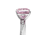 White gold Fancy Pink Princess Cut Diamond Engagement Ring with Side Stone Accents and Four-Prong Setting_113