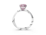 White gold Fancy Pink Princess Cut Diamond Engagement Ring with Side Stone Accents and Four-Prong Setting_27