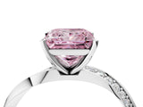 White gold Fancy Pink Princess Cut Diamond Engagement Ring with Side Stone Accents and Four-Prong Setting_28
