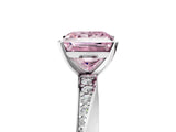 White gold Fancy Pink Princess Cut Diamond Engagement Ring with Side Stone Accents and Four-Prong Setting_29
