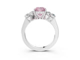 White gold Fancy Pink Princess  Cut Diamond Five-Stone Prong Set White Gold Ring_50