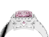 White gold Fancy Pink Princess Cut Diamond Halo Engagement Ring with Pavé Band and Prong Setting_55