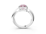 White gold Fancy Pink Princess  Cut Diamond Halo Engagement Ring with Split Shank and Four-Prong Setting_32