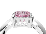 White gold Fancy Pink Princess  Cut Diamond Halo Engagement Ring with Split Shank and Four-Prong Setting_33