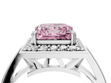 White gold Fancy Pink Princess Cut Diamond Halo Ring with Split Shank and Four-Prong Setting_21