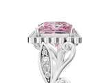 White gold Fancy Pink Princess Cut Diamond Halo Ring with Vintage Split Shank and Four-Prong Setting_70