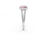 White gold Fancy Pink Princess Cut Diamond Halo Split Shank Engagement Ring_77