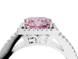 White gold Fancy Pink Princess Cut Diamond Halo Split Shank Engagement Ring_79
